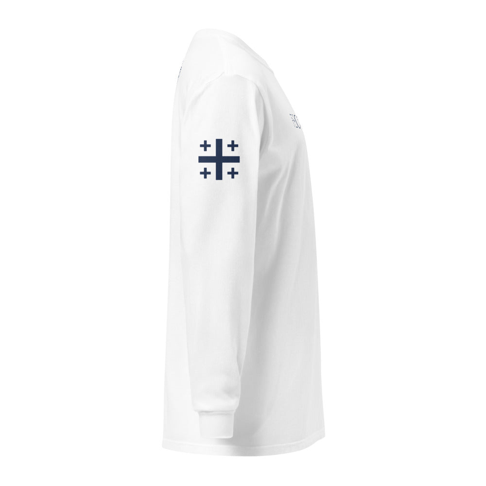 White right sleeve Jerusalem cross