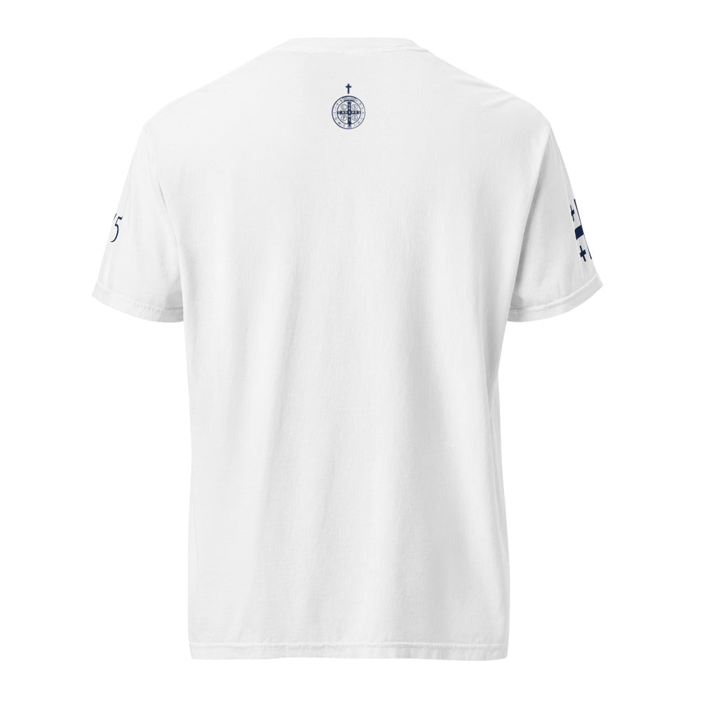 White back nape St Benedict medal